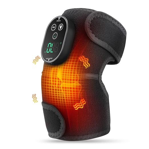 Cordless Heated Knee Massager with Vibration, FSA Eligible HSA, Heated Knee Brace Wrap Heating Shoulder Brace Support Wrap...