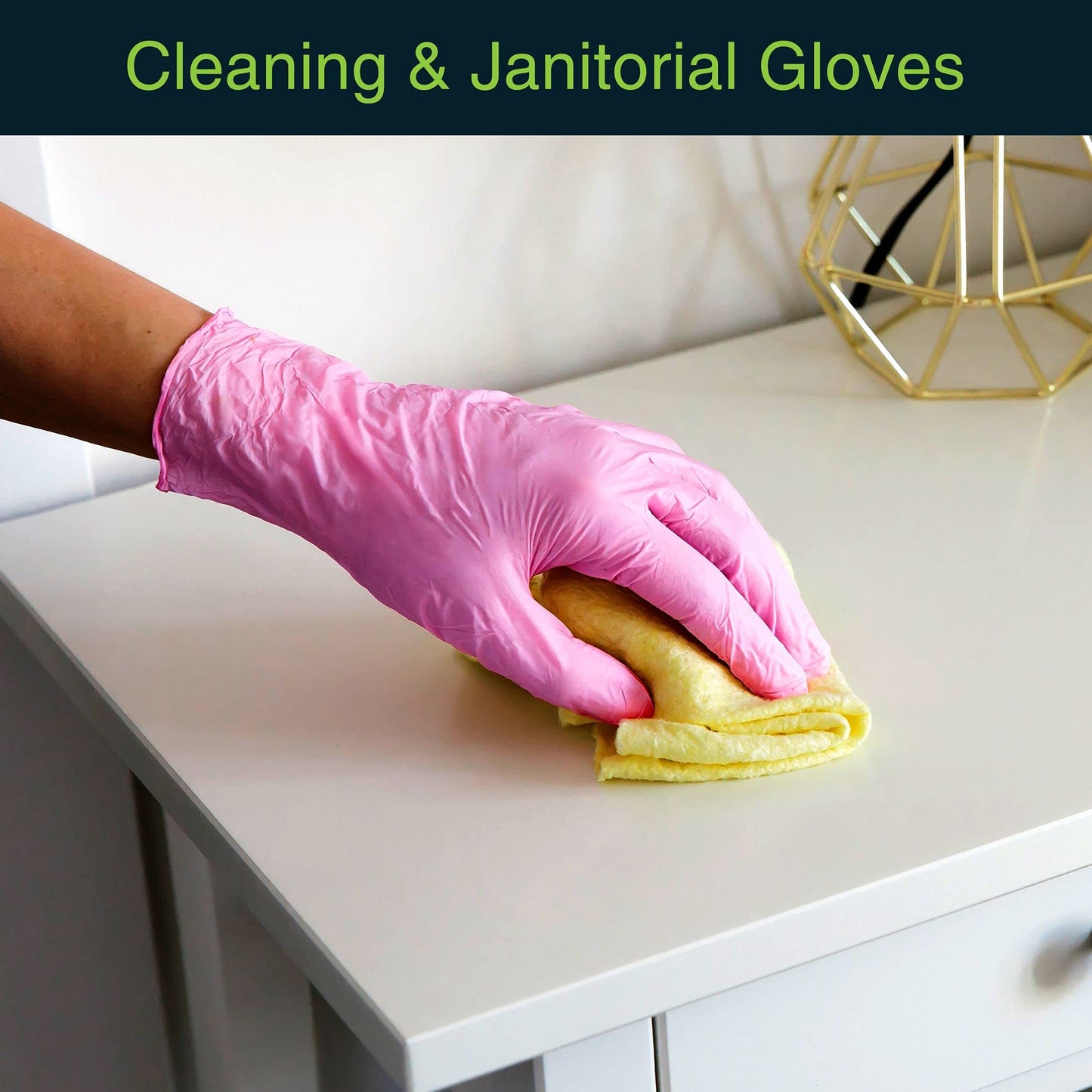 Pink Vinyl Disposable Gloves Medium 50 Pack - Latex Free, Powder Free for Medical Exam, Surgical, Home, Cleaning, and Food - 3 Mil Thickness