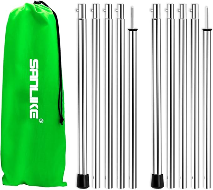 SAN LIKE Tent Pole Telescopic Adjustable tarp Poles for Camping Canopy Awning Shelter Backpacking Hiking -(Adjustable Leng...