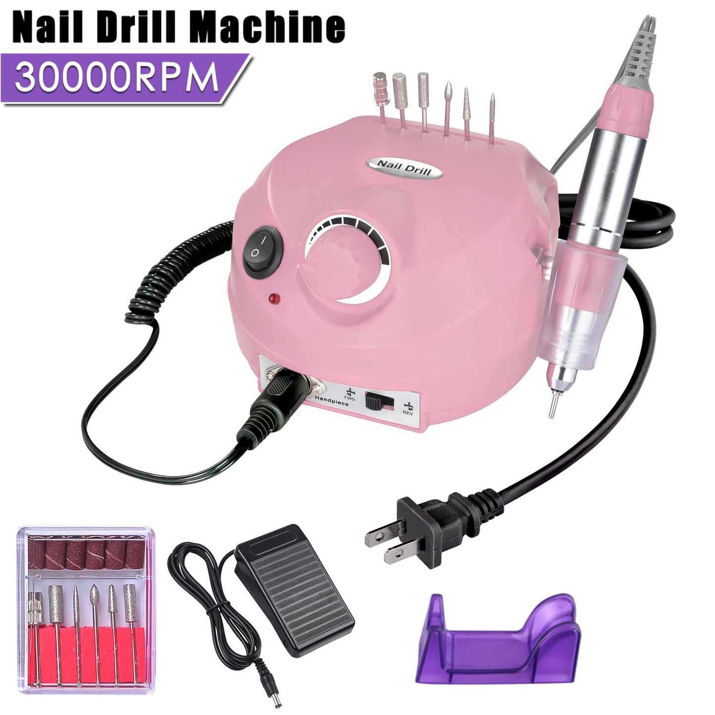 BYOOTIQUE Nail Desk Station Kit w/Nail Lamp Dust Collector Electric Drill Machine