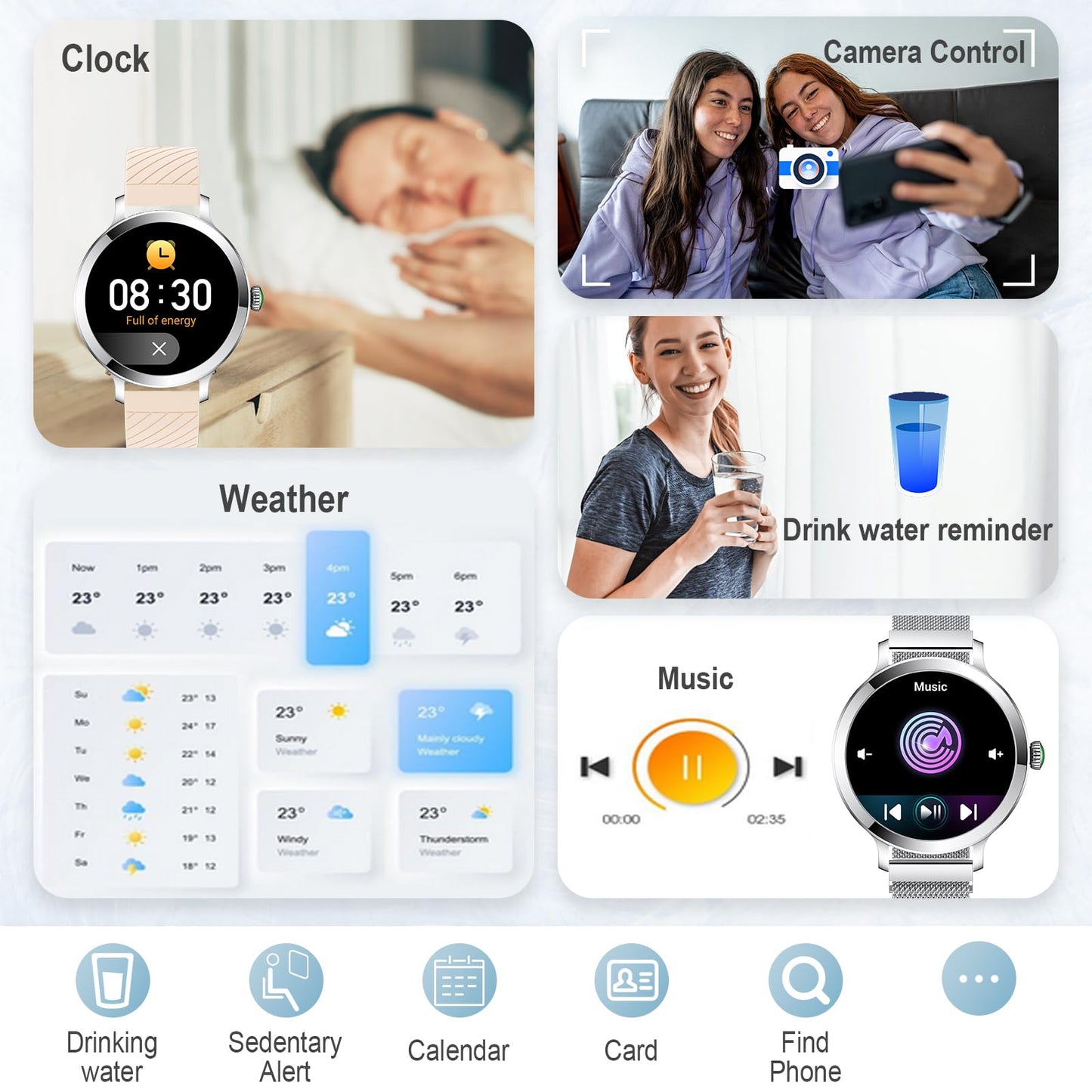 GADIXY Smart Watches for Women (Make/Answer Call),1.109 AMOLED Screen Fitness Tracker 110+ Sports Step Counter/SpO2/BP/Heart Rate/Sleep Monitor IP68 SmartWatches for Android iOS Silver