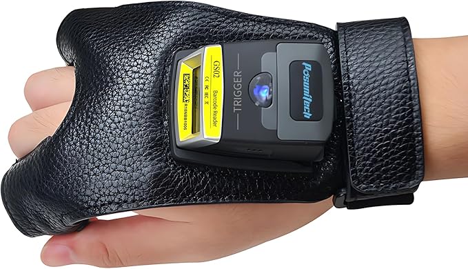 Posunitech Glove Barcode Scanner 2D GS02 Wearable Zebra SE4107 Reader IP65 Touch Scanning NFC Support Multi-Language for W...