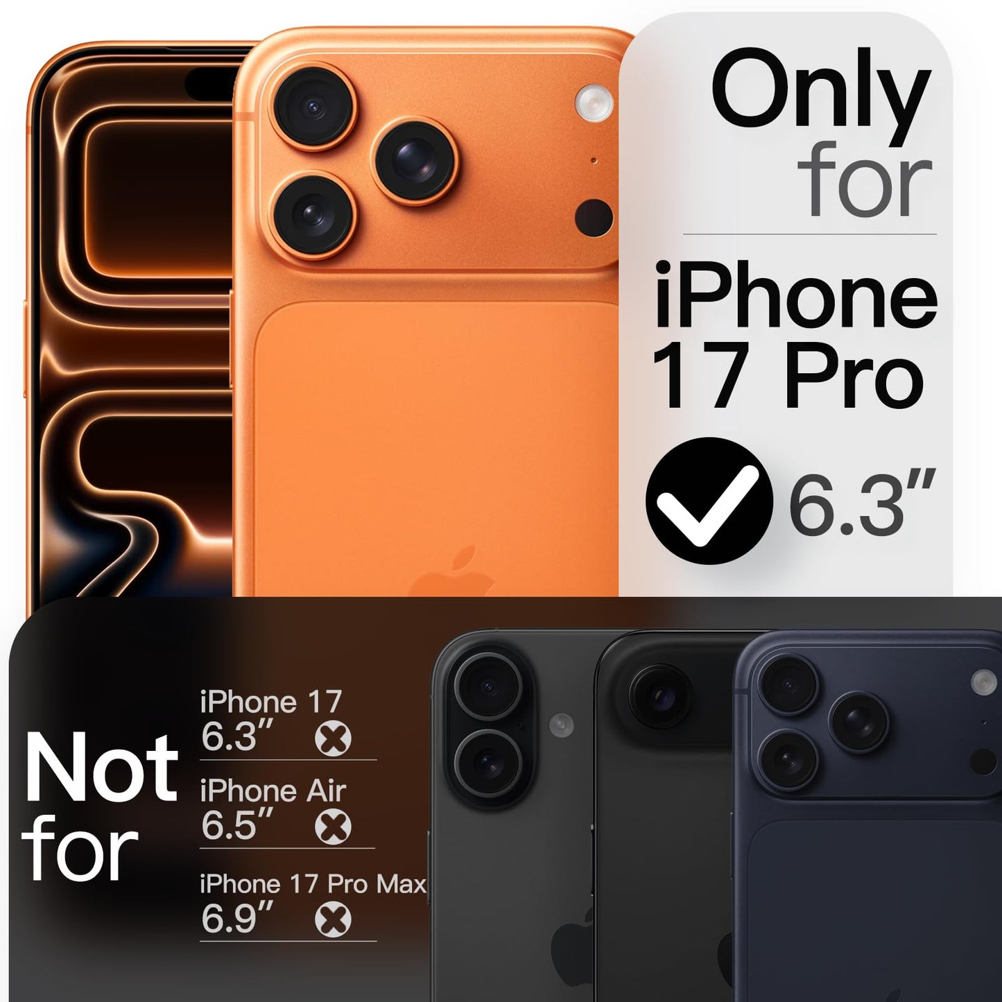 Jetech Magnetic Slim Case For Iphone 17 Pro 6.3-Inch, Compatible With Magsafe, Ultra-Thin Lightweight Minimalist Phone Cover Wit