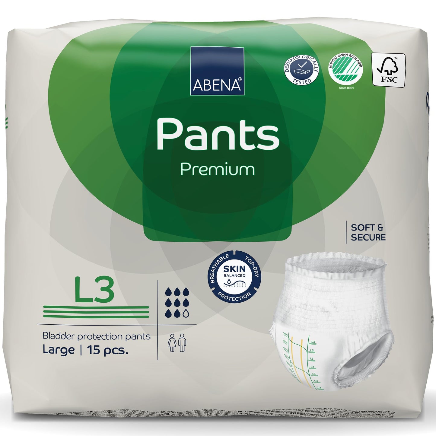 Abena Premium Incontinence Protective Underwear, Abena Pants, Pull-ups, Heavy Absorbency, Level 3, Large, 90 Count