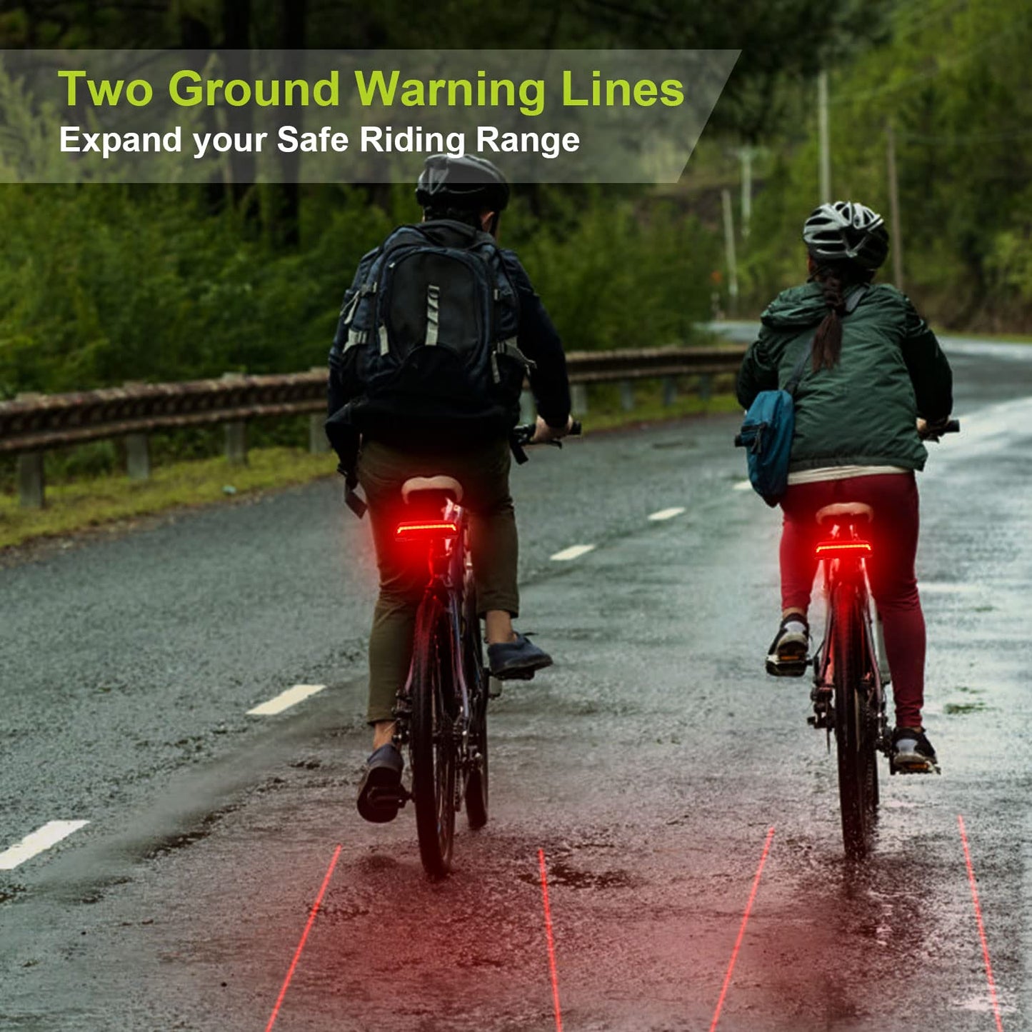 MEILAN X5 Smart Bike Tail Light with Turn Signals, USB Rechargeable, 2 Pack