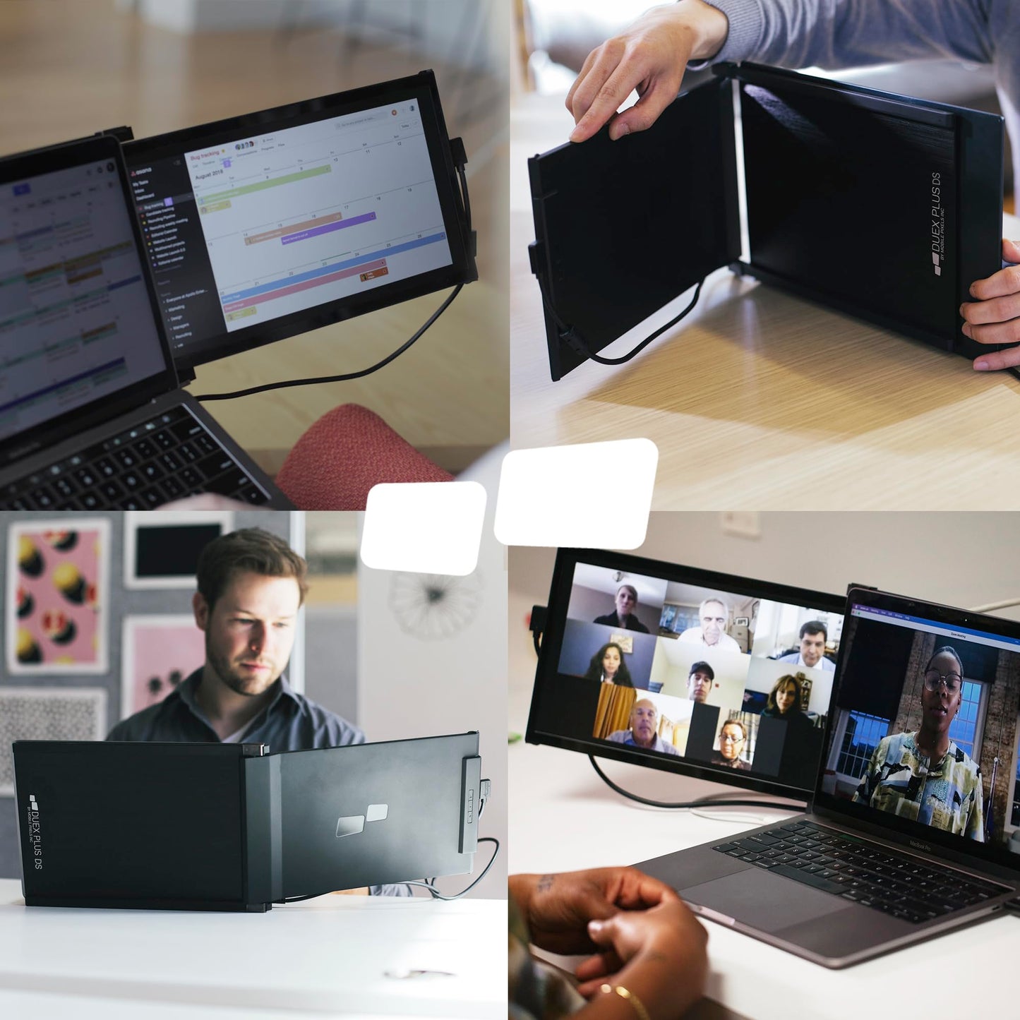 Portable Monitor For Laptops, New Mobile Pixels Duex Plus Ds 13.3 Full Hd Ips Dual Laptop Monitor, Usb C/Hdmi Plug And Play Lapt