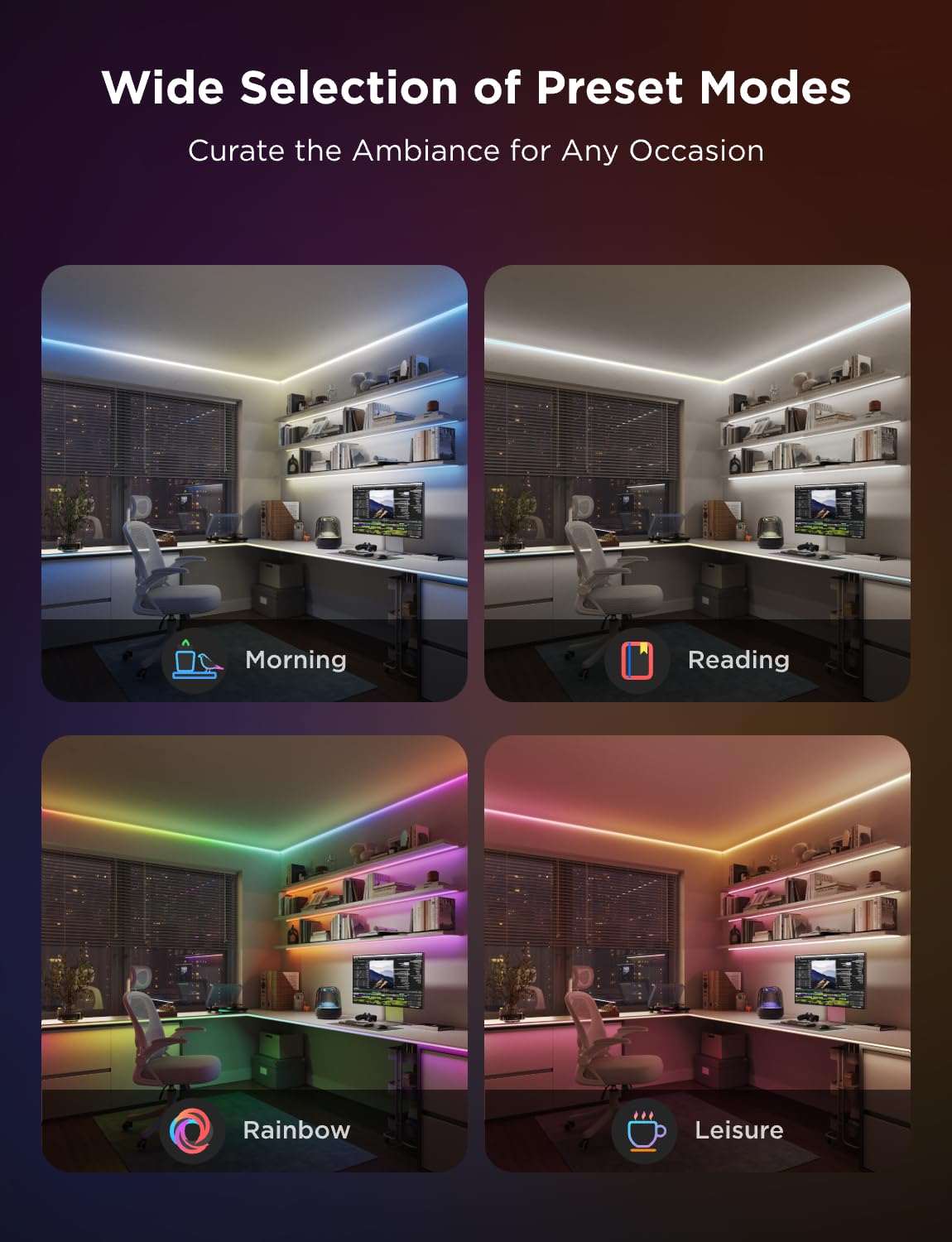 Govee COB LED Strip Light Pro, LED Lights for Bedroom Compatible with Alexa, Google Assistant and Matter, RGBICW Light with Warm White, Smart Strip Light, Color Changing, for Cabinet, 16.4ft