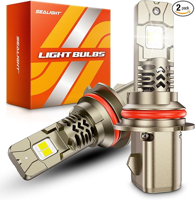 SEALIGHT 9004/HB1 LED Bulbs Hi/Low Beam, 50000LM 900% Super Brighter, 1:1 Halogen Size, 6500K Cool White, 60000Hrs Long Se...
