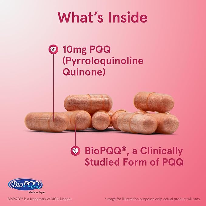 Jarrow Formulas PQQ 10 mg, Dietary Supplement, Heart, Brain, and Metabolism Support, 30 Veggie Capsules, 30 Day Supply