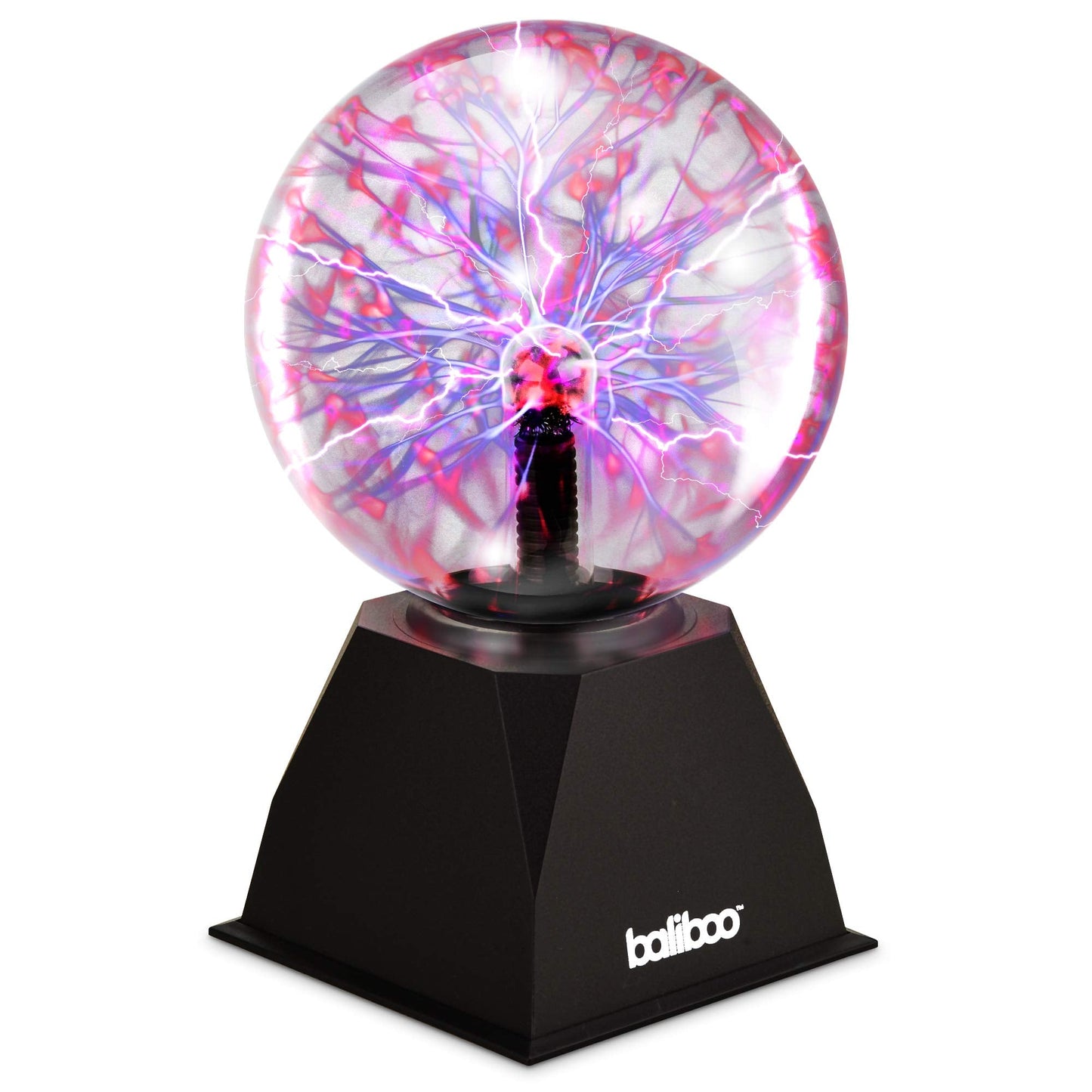BALIBOO 6" Plasma Ball Light – Touch Activated Lightning Globe – 12V Power Adapter Plug Plasma Globe Lamp – Interactive Science Static Electricity Ball, Christmas Stocking Stuffers for Teens and Kids