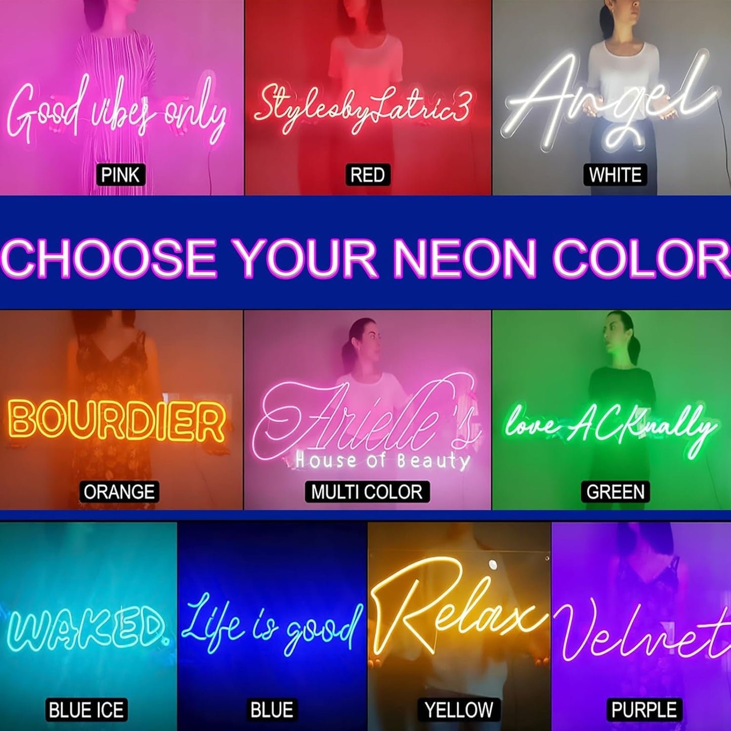 Meffiao Custom Neon Sign  Neon Sign Customizable For Wedding Sign  Led Neon Name Sign Personalized For Business Bar Salon Beauty Studio Light Up Sign