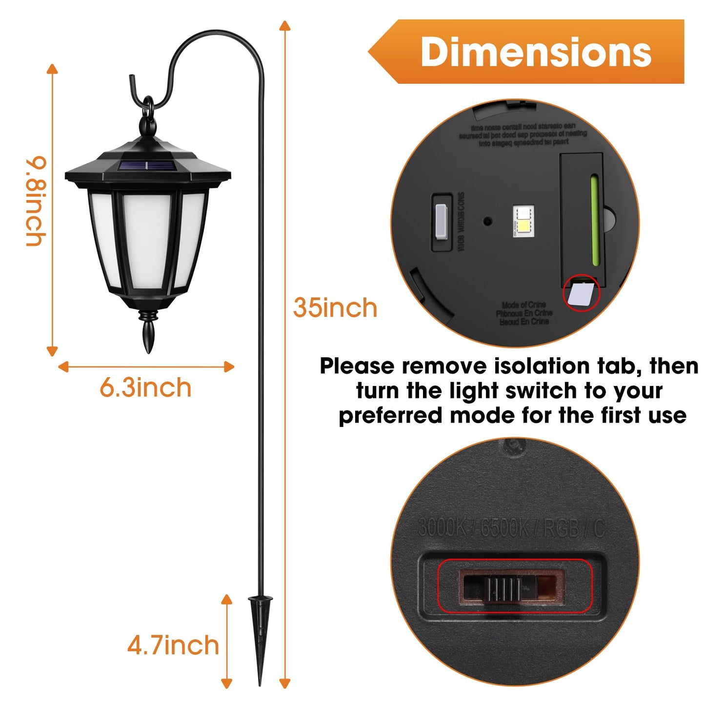 Viewsun 34 Inch Solar Hanging Lights  Shepherd Hook Lights With 4 Lighting Modes Waterproof Outdoor Decorative Solar Lantern Lights For Garden Decor  Patio  Backyard  Pathway  2 Pack
