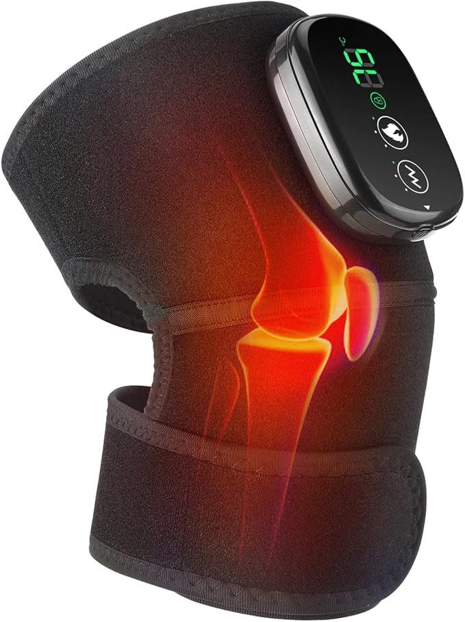 MOAJAZA Cordless Knee Heating Pad with Vibration, FSA or HSA Eligible, Heated Knee Brace Wrap, Heating Pad for Shoulder El...