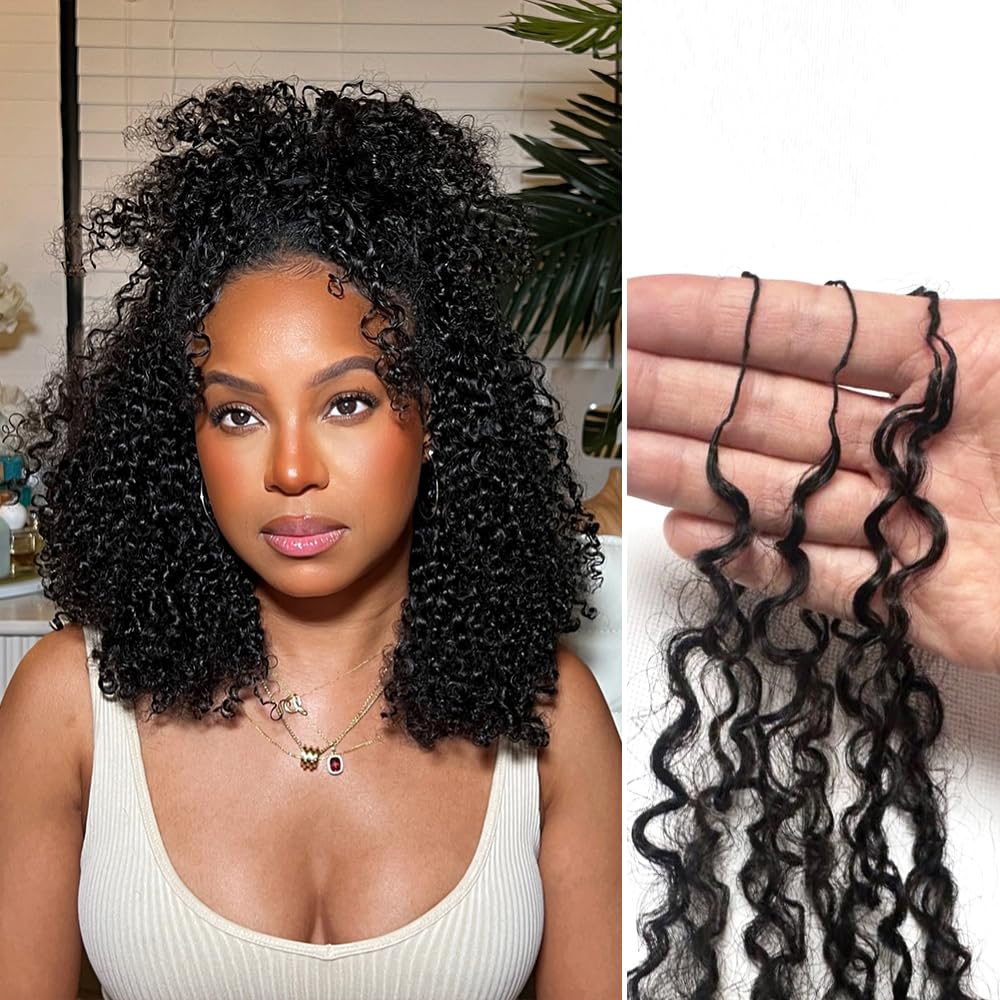 Afro Kinky Curly Knotless Pre-Separated Crochet Hair Extensions Kinky Curly Feather Hair Extensions Afro Kinky Curly Feather Lin