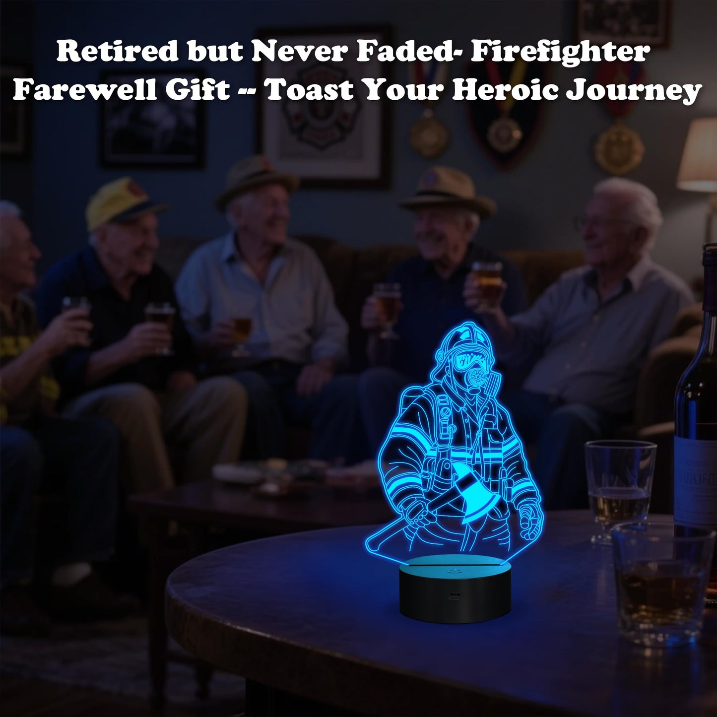 Anywin Firefighter Gifts For Men Firemen Night Light Fire Fighter Gift With 16 Colors Changing & Timer & Dimmer  Creative Gifts For Birthday  FatherS Day  Graduation  Thank You  Xmas For Firefighter