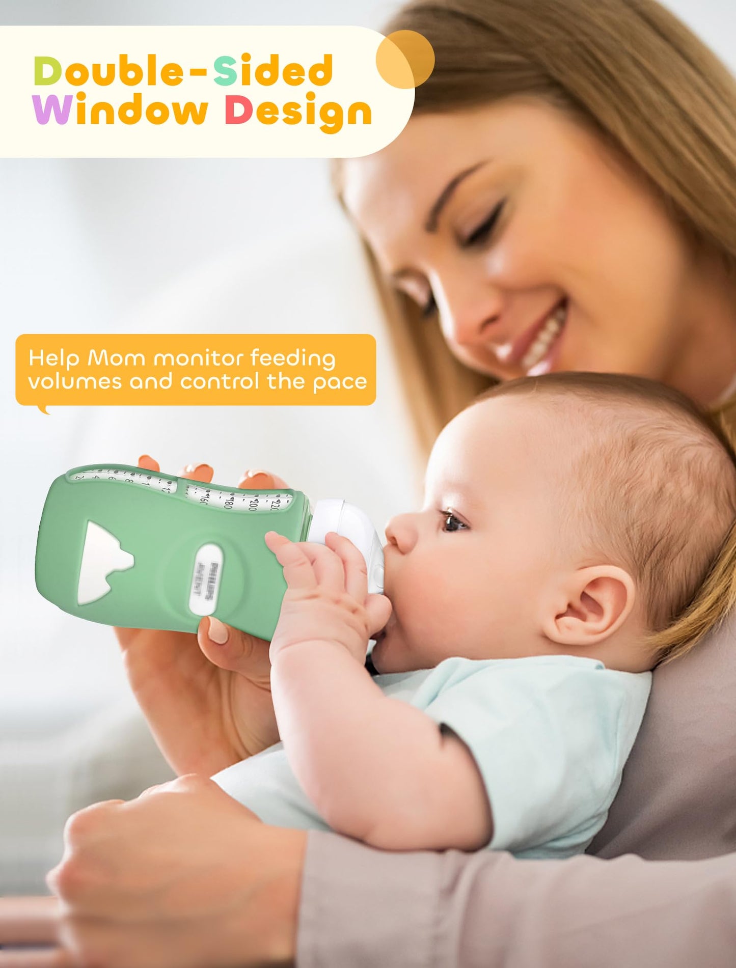 LOTBILL 3 Pack Silicone Sleeves for Avent Natural Glass Baby Bottles, Protection and Insulation, Baby Bottle Sleeve Compatible with Avent Glass Bottles 8 oz, Dishwasher Safe (Blue+Green+Grey)