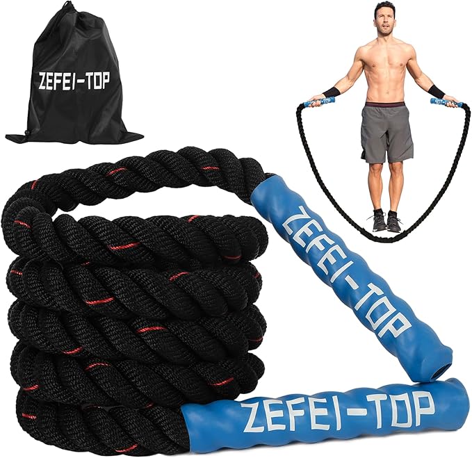 ZEFEI-TOP Jump Rope, 3.75 LB/2.65 LB Weighted Jump Rope for Fitness, Heavy Skipping Rope for Home Gym Workout, Weight Los...