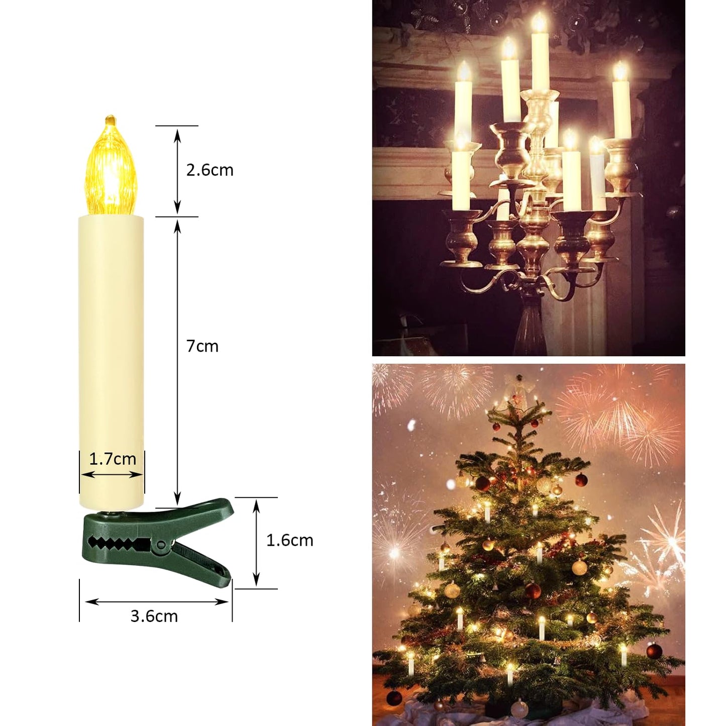 Sunjas 12PCS LED Flameless Candles Battery Operated Christmas Tree Candles with Remote, Button Cell Battery, Timer, Dimmer Battery Candle Flickering Warm Light Window Candle Christmas Home Decor