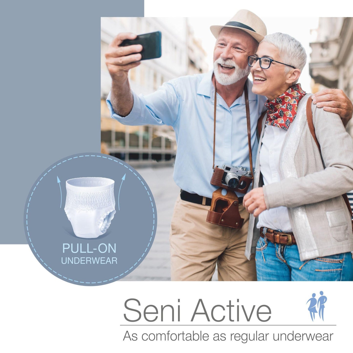 Seni Active Super Plus Unisex Adult Incontinence Underwear, Size Large (39"-53"), 18 Count (1 Pack of 18), Heavy Absorbency, Pull On Disposable Overnight Underwear for Men & Women