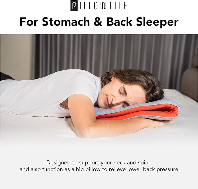 Ultra Thin Pillow 1 inch Thickness - Foldable, Rollable, Stackable - Made from Natural Latex - Low Profile, Super Flat (Firm, Pink Petal)