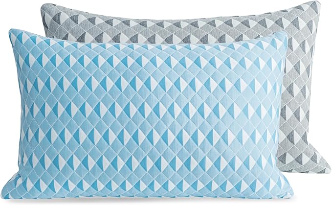 MOLCLCUY Memory Foam Pillows Standard Size Set of 2 Adjustable Cooling Pillow with Washable Removable Cover for Side Back Stomach Sleepers(20"x 26")