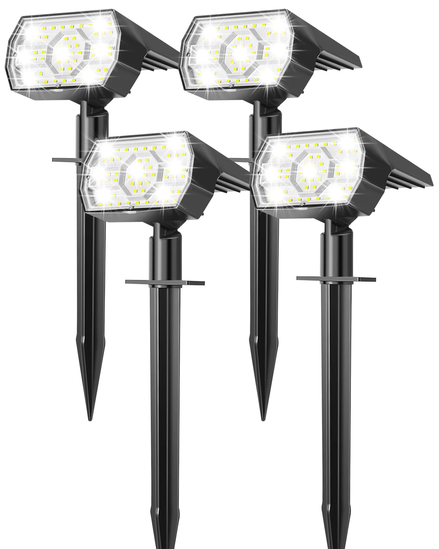 Kaxiida Solar Lights Outdoor Waterproof IP68, 3 Lighting Models Solar Powered Spot Lights Outdoor, 56LED Light Dusk to Dawn for Yard Patio Garden Pathway Landscape Lighting