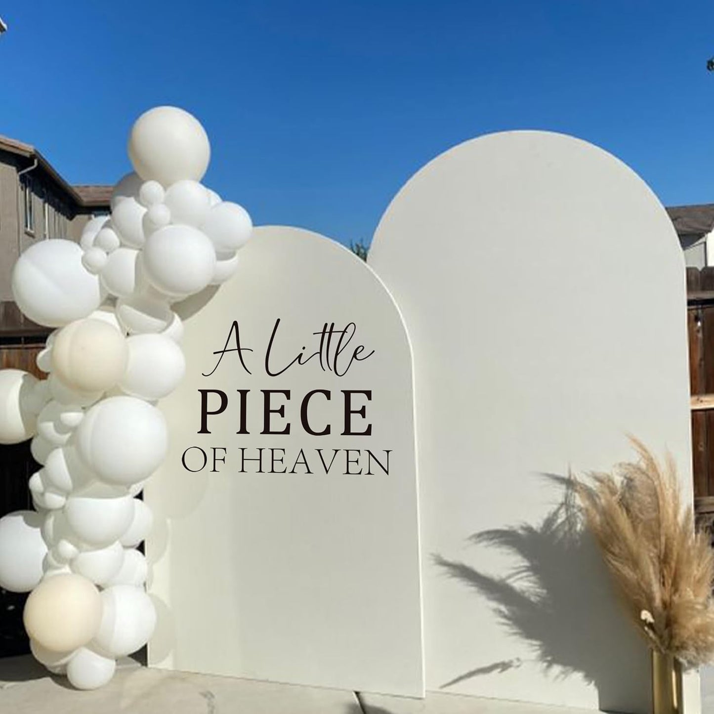 A Little Piece of Heaven Wall Decal - Baby Shower/Gender Reveal Party Supplies Decorations Wall Stickers, Angel Heaven Theme Sign Decals, Balloon Arch and Party Backdrop Decoration Stickers