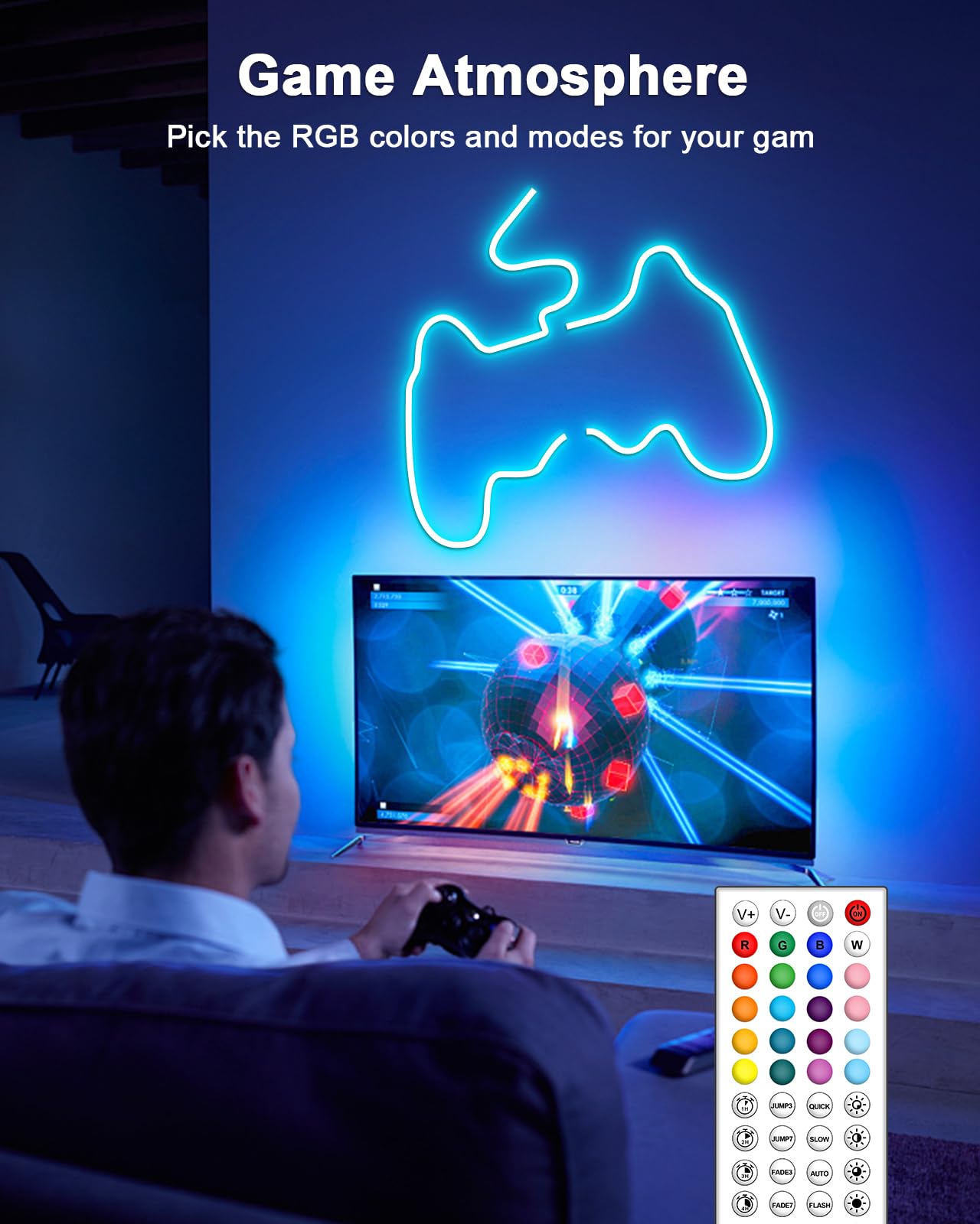 Vrribonx LED Neon Rope Lights, 140FT, RGB, Flexible, Waterproof, App/Remote Control, Model V140-01