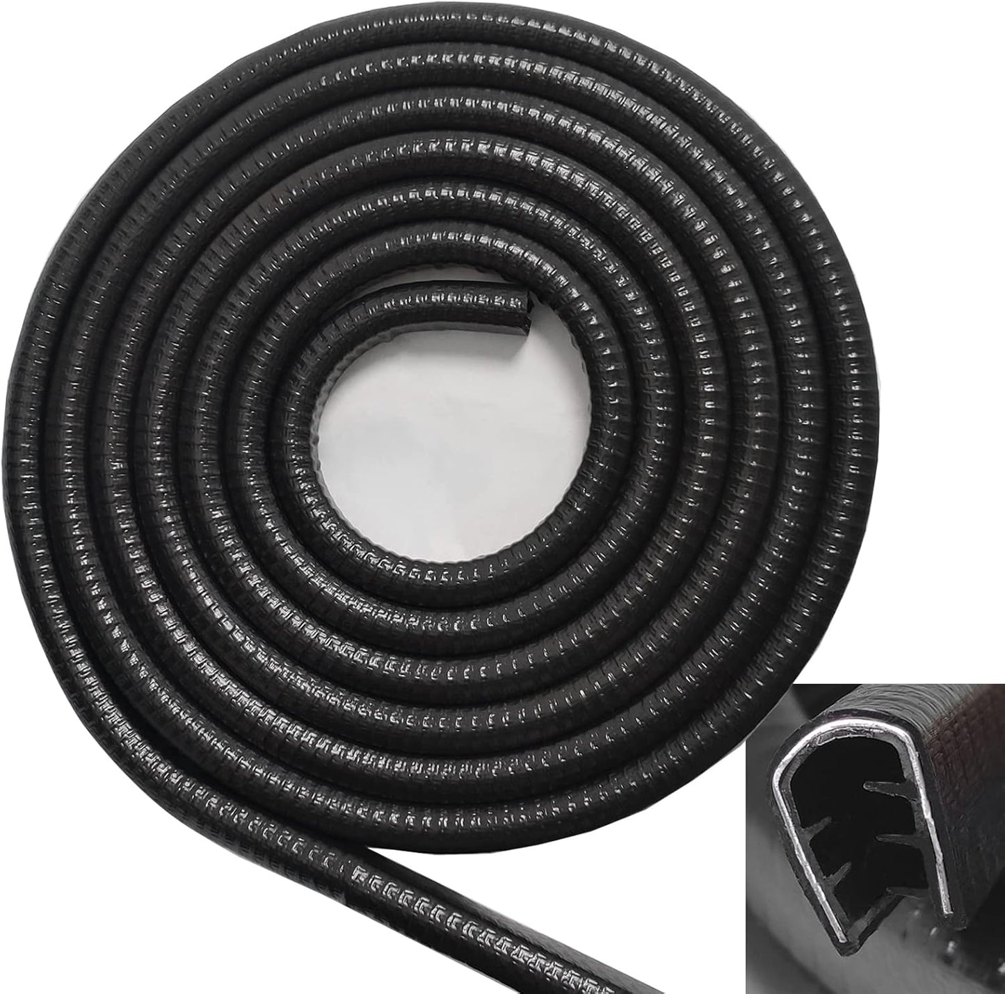 SYOAUTO Large Edge Trim Fits Edge 1/4 inch, 10 Feet (3 Meter) Black Rubber Edge Boat Trim Molding
