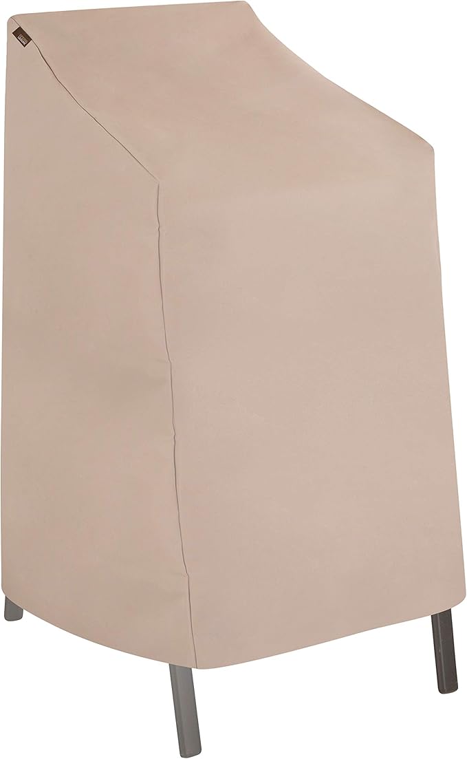 Modern Leisure Chalet Stackable/High Back Bar Chair Cover - Weather-Resistant Fabric - Outdoor Furniture Protection Perfec...