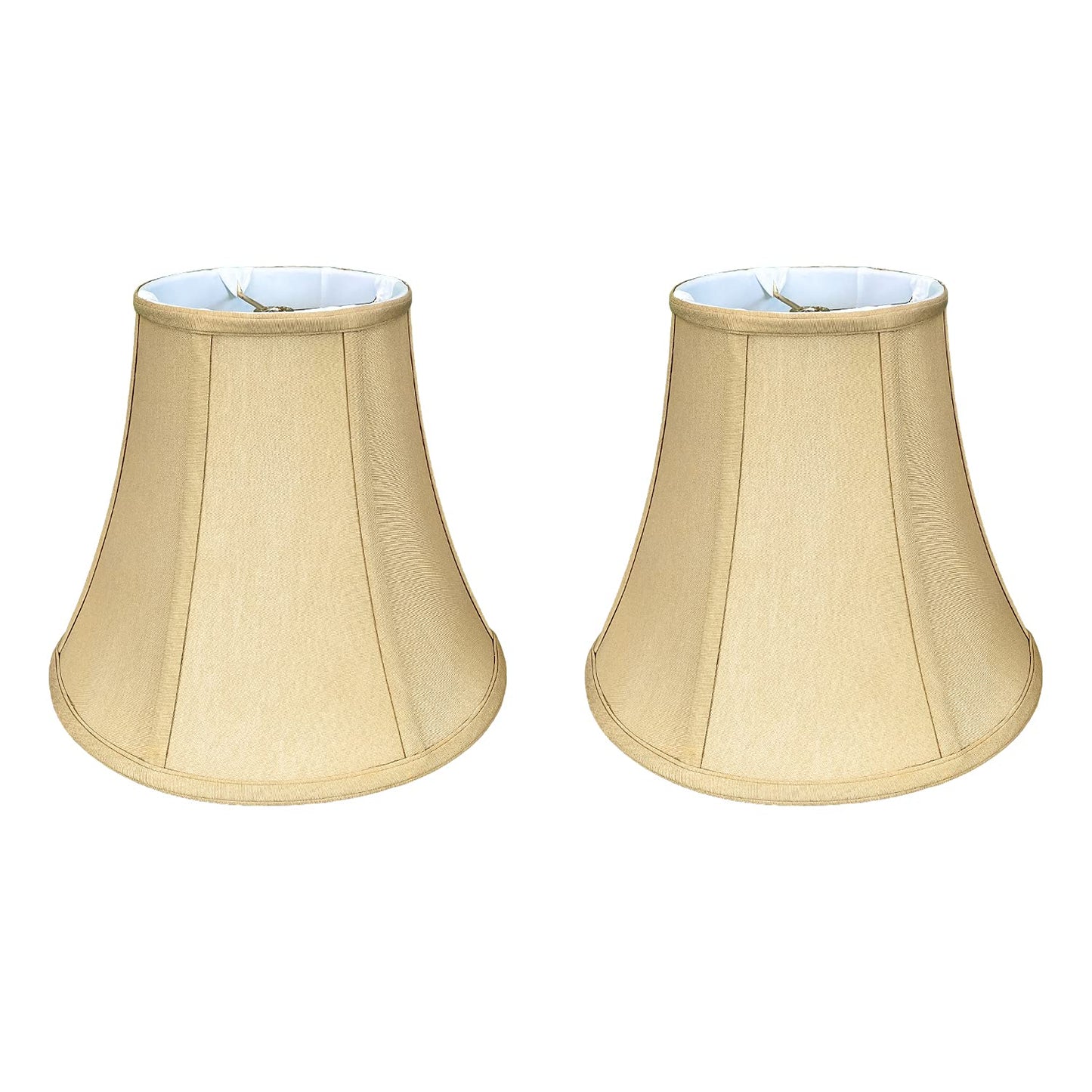 Royal Designs, Inc. True Bell Lamp Shade, Faux Silk, 4in x 8in x 7.25in, Antique Gold, Model BSO-704-8AGL-2,