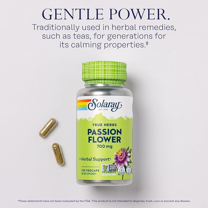SOLARAY Mega Vitamin B Stress and Passion Flower Bundle - Timed Release Vitamin B Complex with Vitamin C - Energy, Mood and Immune Support with B6, B12, Plus Soothing Herbal Support, Vegan, 276/100ct