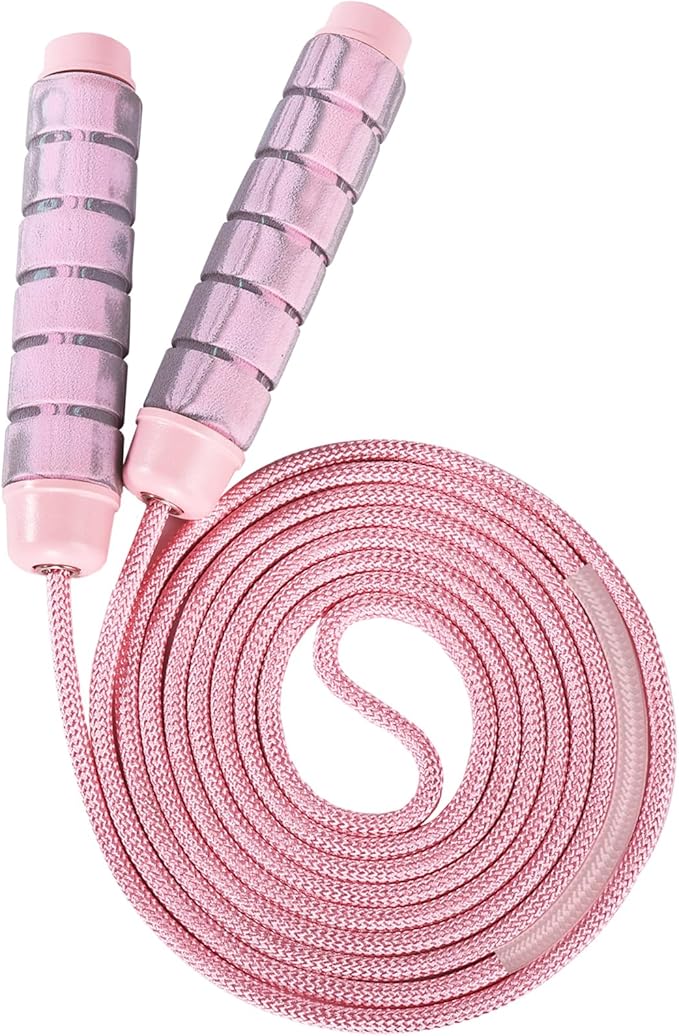 Jump Rope for Women & Men Adjustable Length Cotton Skipping Rope for Adults & Kids Workout Equipment for Weight Loss, Card...