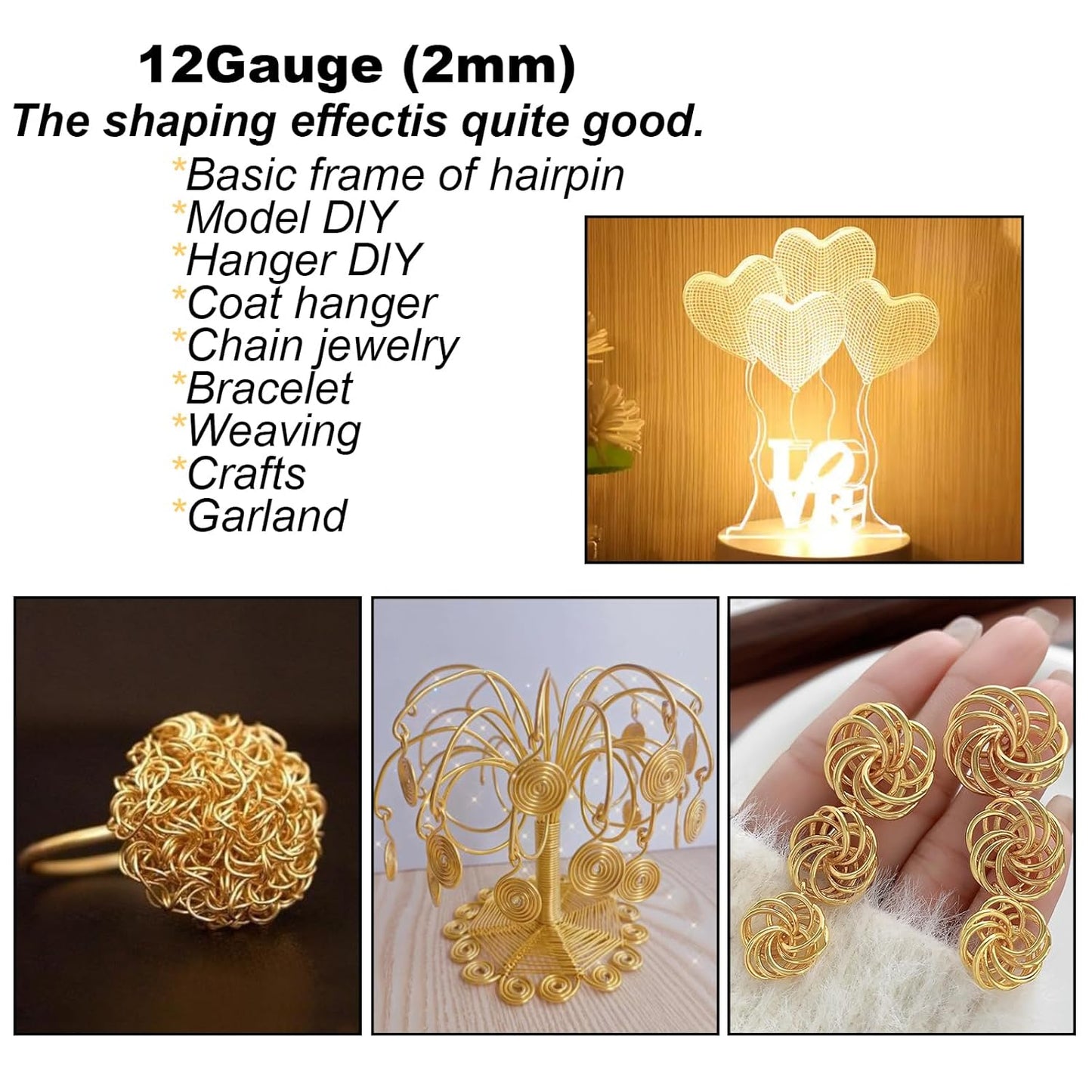 12 Gauge(2mm) Aluminum Wire 35 Yards Anodized Metal Wire for Bonsai Armature Crafting Sculpting Jewelry Craft Making Beading Floral (Light Brown, 12 Gauge)