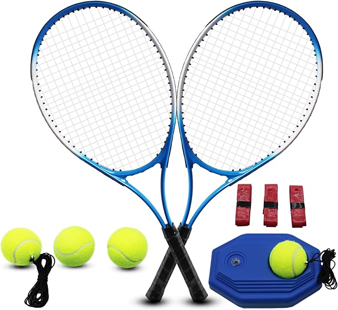 ZHUOKECE Tennis Rackets for Adult, 2 Players Adult Recreational Tennis Rackets Set for Beginners and Professional with 4 T...