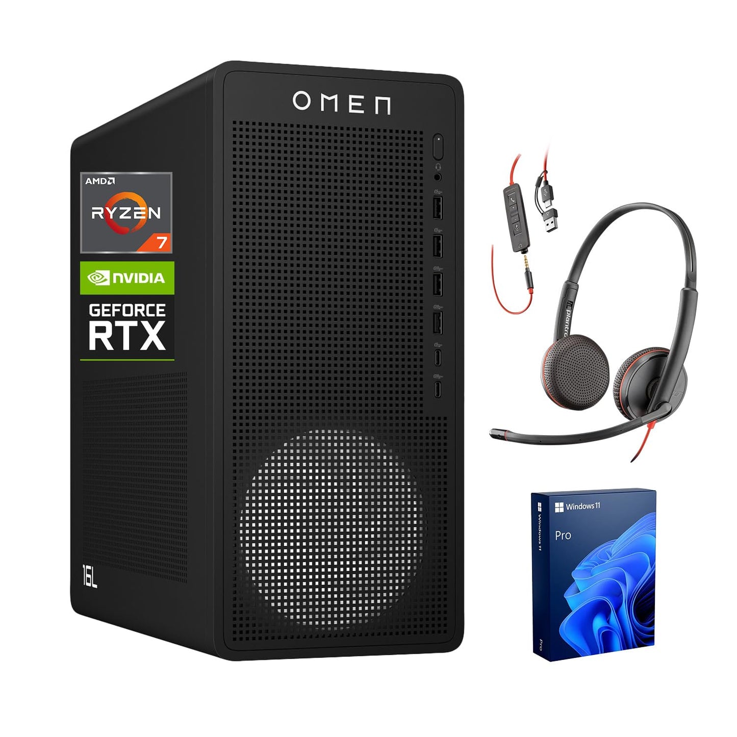 Hp Omen 16L Pro Business Gaming Desktop,Amd Ryzen 7 8700F(Beats Intel I7-14700F),Nvidia Rtx 5060,32Gb Ddr5 Ram,2Tb Ssd,W11P, Wi-