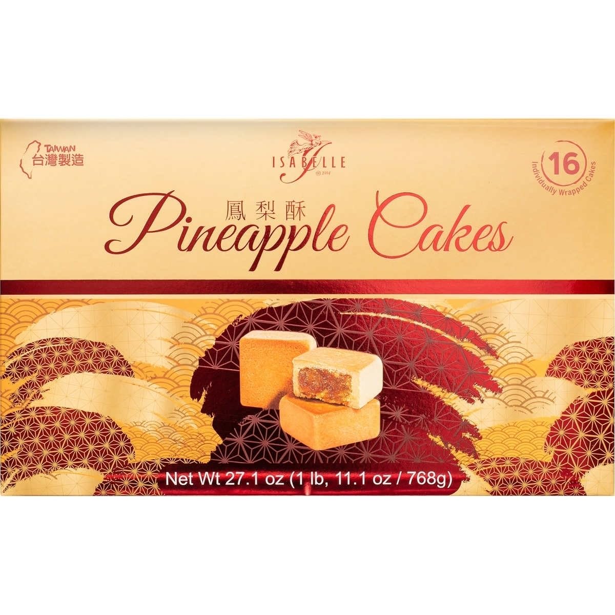 Isabelle Pineapple Mini Cakes, 1.7 oz (16 Count), Perfect for Snacks and Desserts
