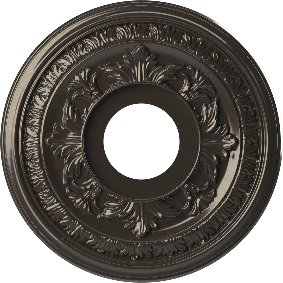 Ekena Millwork Cmp13Bacch Baltimore Thermoformed Pvc Ceiling Medallion (Fits Canopies Up To 5 1/4), 13Od X 3 1/2Id X 3/4P, Metal