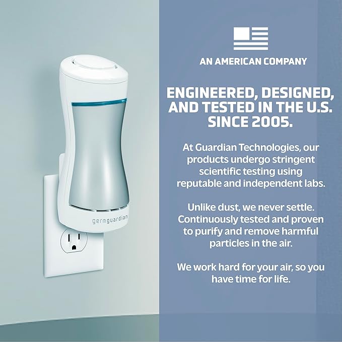 GermGuardian GG1000 Pluggable UV-C Sanitizer and Deodorizer, Kills Germs, Freshens Air and Reduces Odors from Pets, Smoke, Mold, Cooking and Laundry, 6-Pack