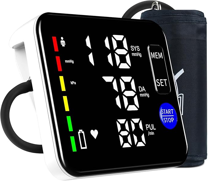 GUAEVER Blood Pressure Monitor Rechargeable Upper Arm Blood Pressure Monitors for Home Use Large Screen Bp Machine with 8....