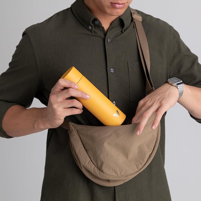 Mini Stainless Steel Water Bottle 14oz - Non-insulated | Designed for Bags | Slim, Lightweight & Stylish – Yellow