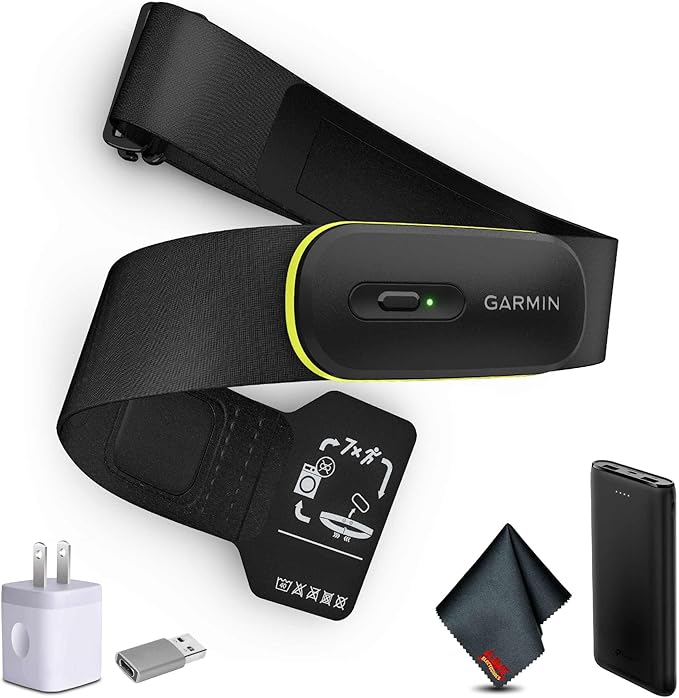 Garmin HRM 600 Chest Strap Heart Rate Monitor, M-XL Bundle with USB3.0 to Type-c Female Adapter Space Gray + More
