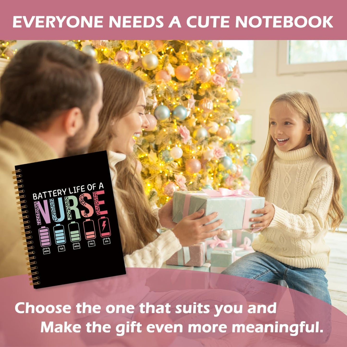 Funny Black Nurse Journaling Notebooks for Women Girls, Nursing Student Appreciation Gifts School Supplies Notebook, Nurse Supplies, Black Nurse Hardcover Spiral Notebook Journal, 5.5x8.3