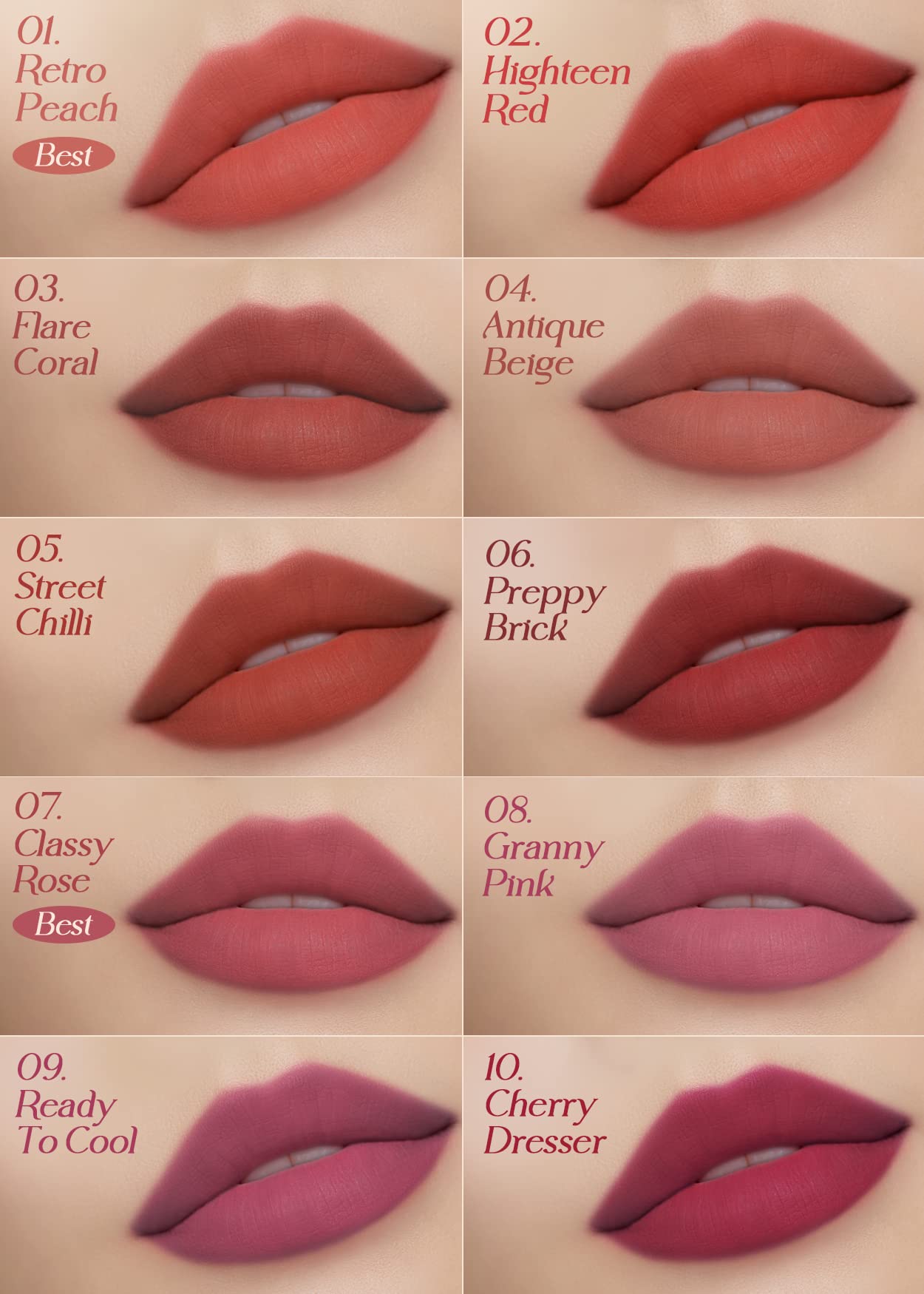 I'M MEME Matte Velvet Tint - Lip Silhouette 04 Antique Beige (Rosy Beige Shade) | Vivid Color, Long Lasting, Moisturizing & Hydr
