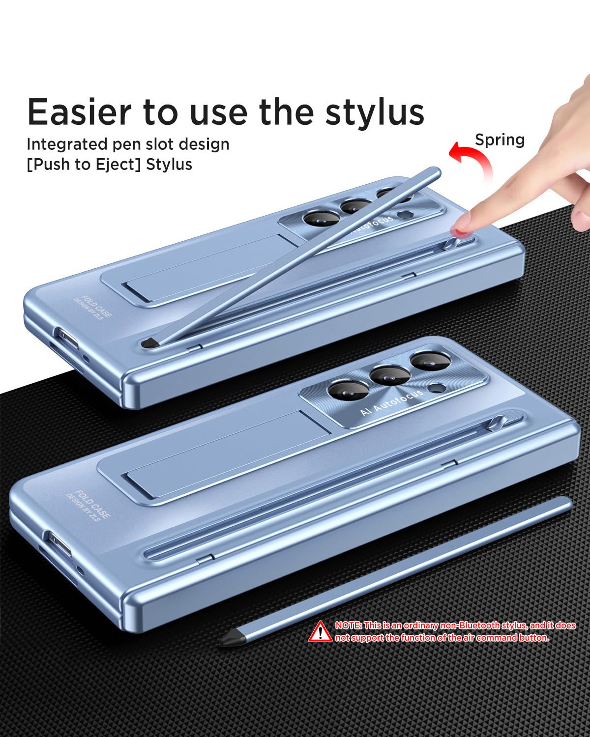 Miimall For Samsung Z Fold 7 Case With S Pen & S Pen Holder [Built-In Glass Screen Protector & Kickstand] 360 Full Body Protecti