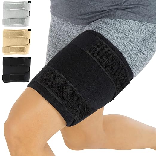 Vive Thigh Brace - Hamstring Quad Wrap - Adjustable Compression Sleeve Support for Pulled Groin Muscle, Sprains, Quadrice...