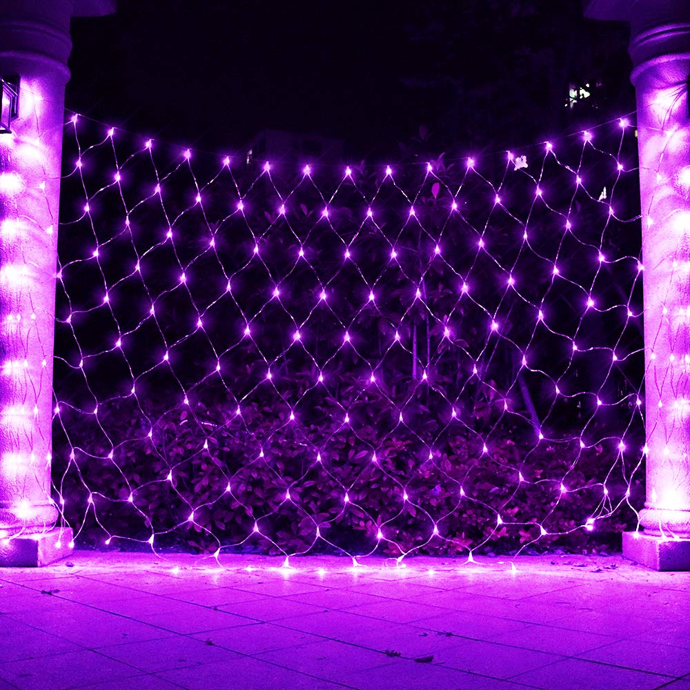Vicila 240Led Net Light Halloween Decor Mesh Lights  Tree Warp Fairy Lights Outdoor Hanging String Light For Home  Bedroom  Christmas  Garden  Walkway  Bushes Decor-9.8Ft X 6.6Ft(Purple)