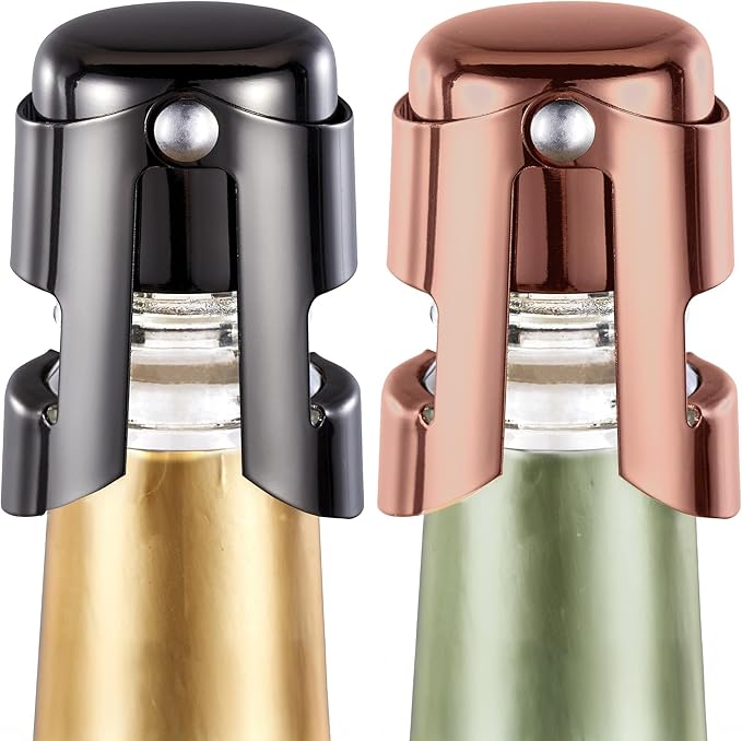 Champagne Stoppers – Sparkling Wine Bottle Stopper & Prosecco Bottle Stopper – Airtight Seal for Freshness – Prosecco Gifts for Women – Cool Gadgets for Dad or Mom