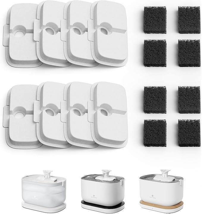 PETLIBRO Replacement Filters for Dockstream Cat Water Fountain PLWF106/PLWF116/PLWF115/PLWF105/PLWF005, 4 Months Set of Re...