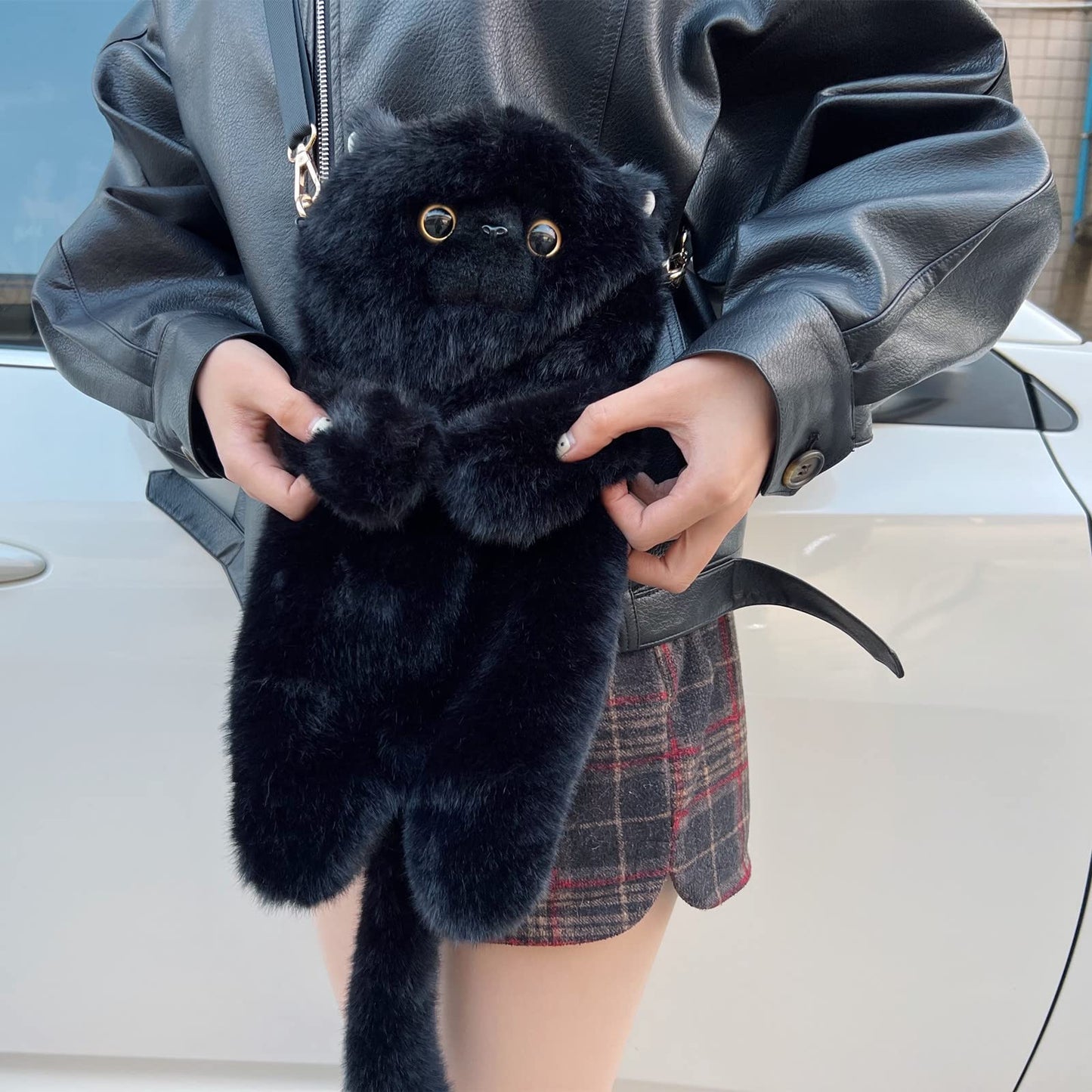 HUIJUFU Women's Cat Shaped Purse - Black Crossbody Shoulder Bag